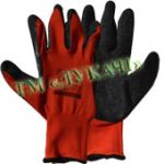 Рукавиці RTELA/LATEX RB #300 поліестерові червоні покриті чорн. нітрилом 12шт/уп (120шт/ящ)