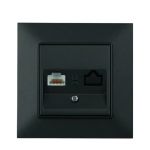 Розетка Panasonic компютерна RJ45 CAT6e чорна WNTC0405-2BL (12шт/уп)