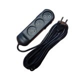 Подовжувач Neomax 3гн. 5м б/з чорний NX510305 (12шт/уп)