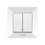 Вимикач Panasonic 2вн. білий з підсвіткою WNTC0010-2WH (12шт/уп)